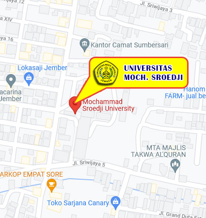 Campus Location Map (Google Map) Universitas Mochammad Sroedji Jember Nomor